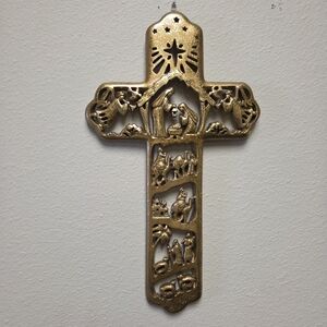 Dickson's Nativity Scene Cross Wall Decor Vintage